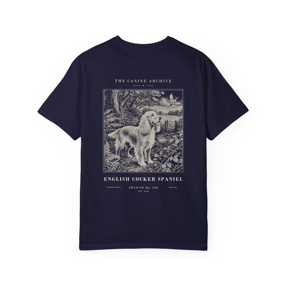 English Cocker Spaniel Archive Tee in True Navy