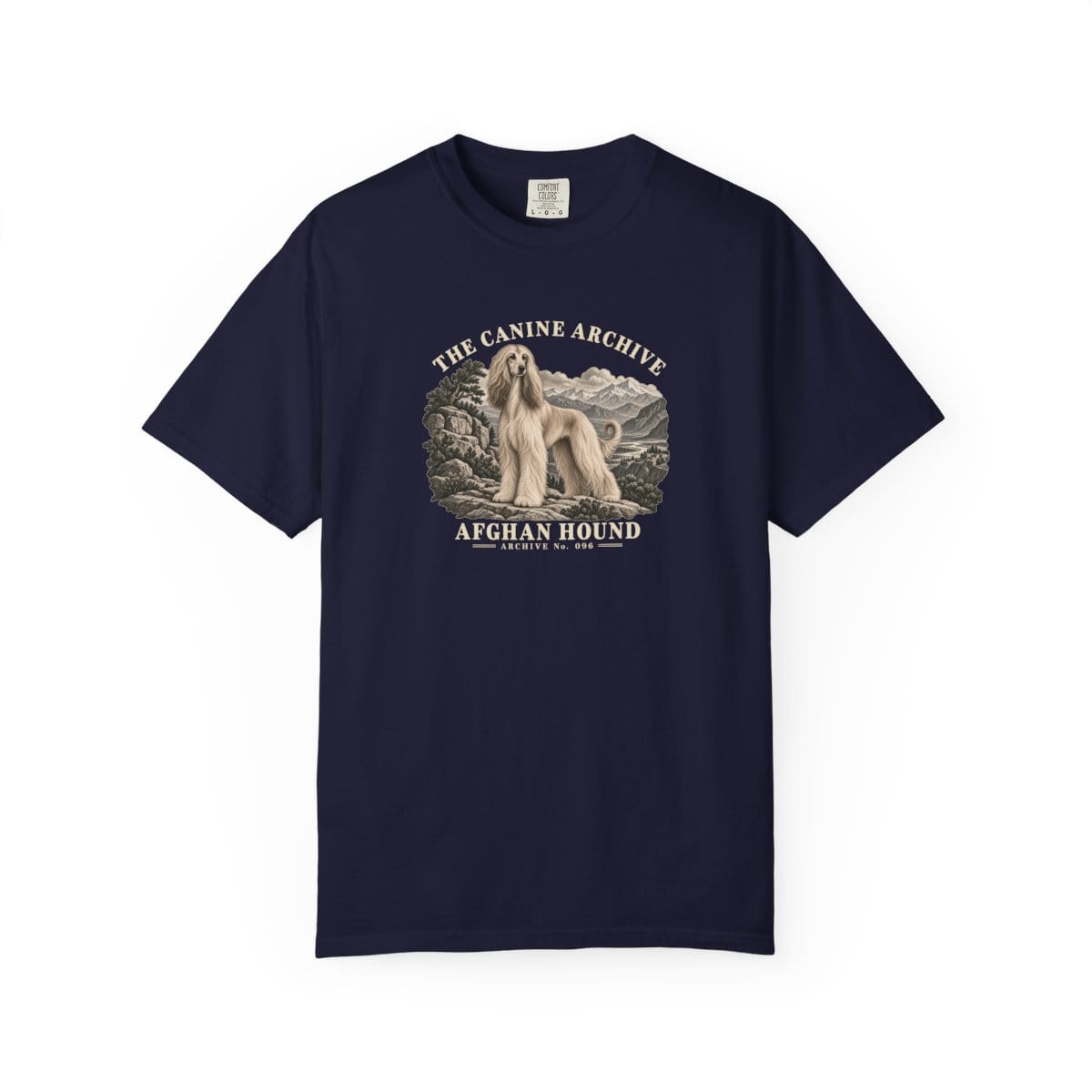 Afghan Hound Front Study Tee in True Navy