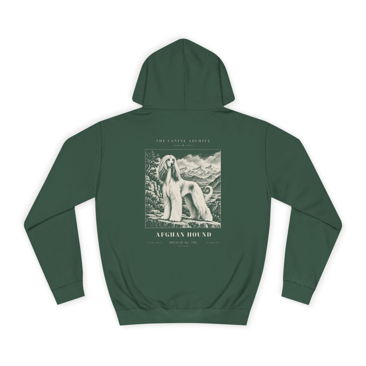 Afghan Hound Hoodie in Bottle Green
