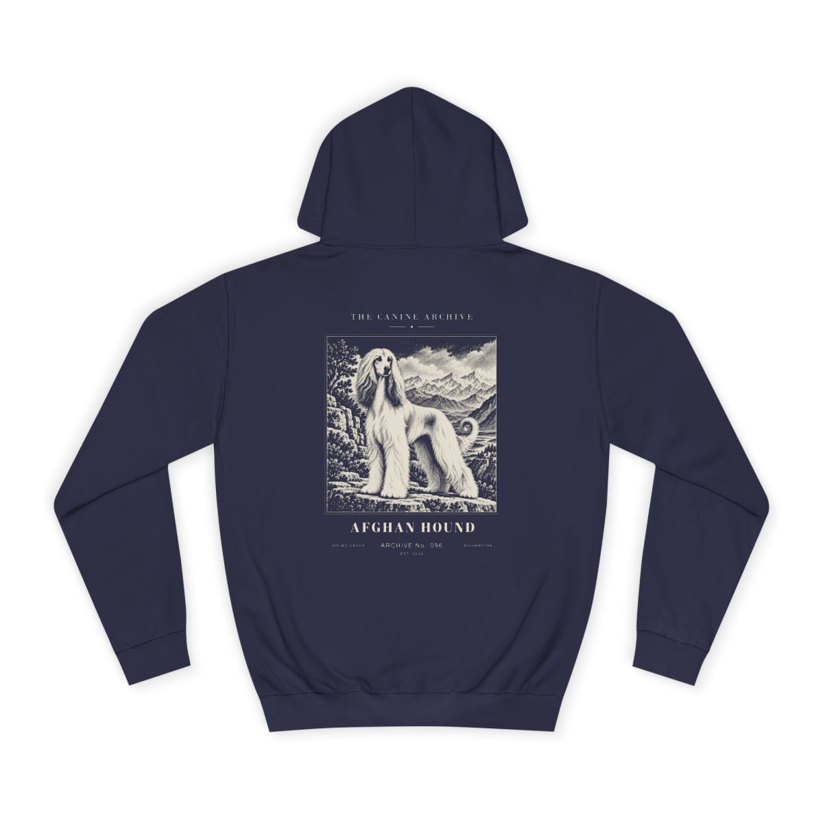 Afghan Hound Hoodie in Oxford Navy
