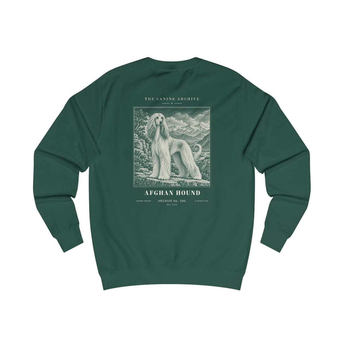 Afghan Hound Sweatshirt in Bottle Green