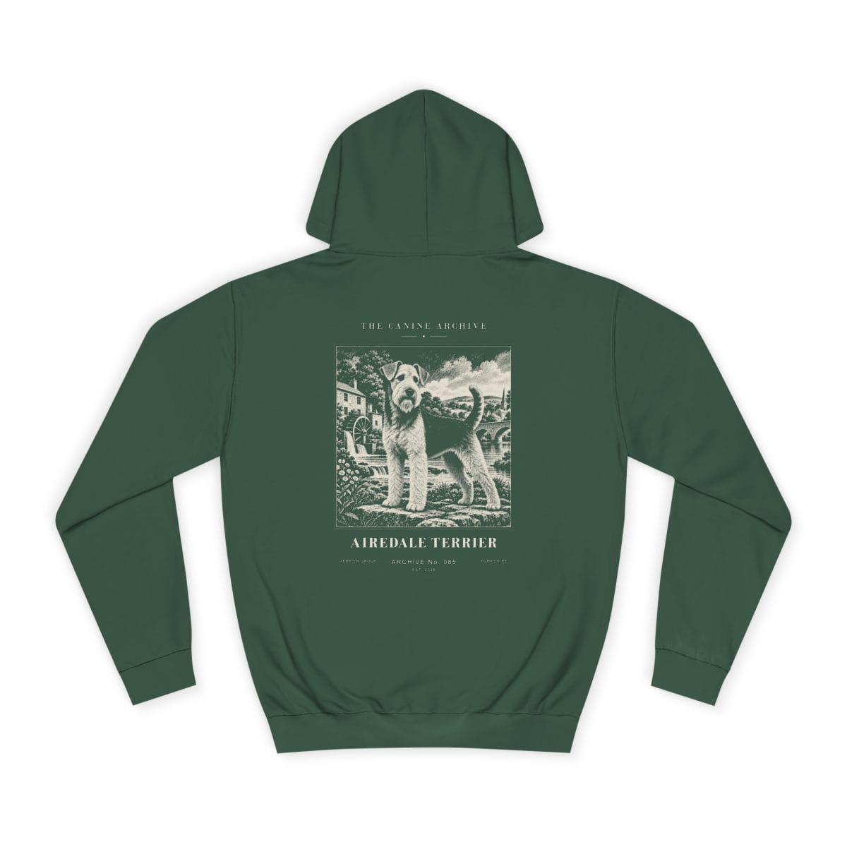 Airedale Terrier Hoodie in Bottle Green