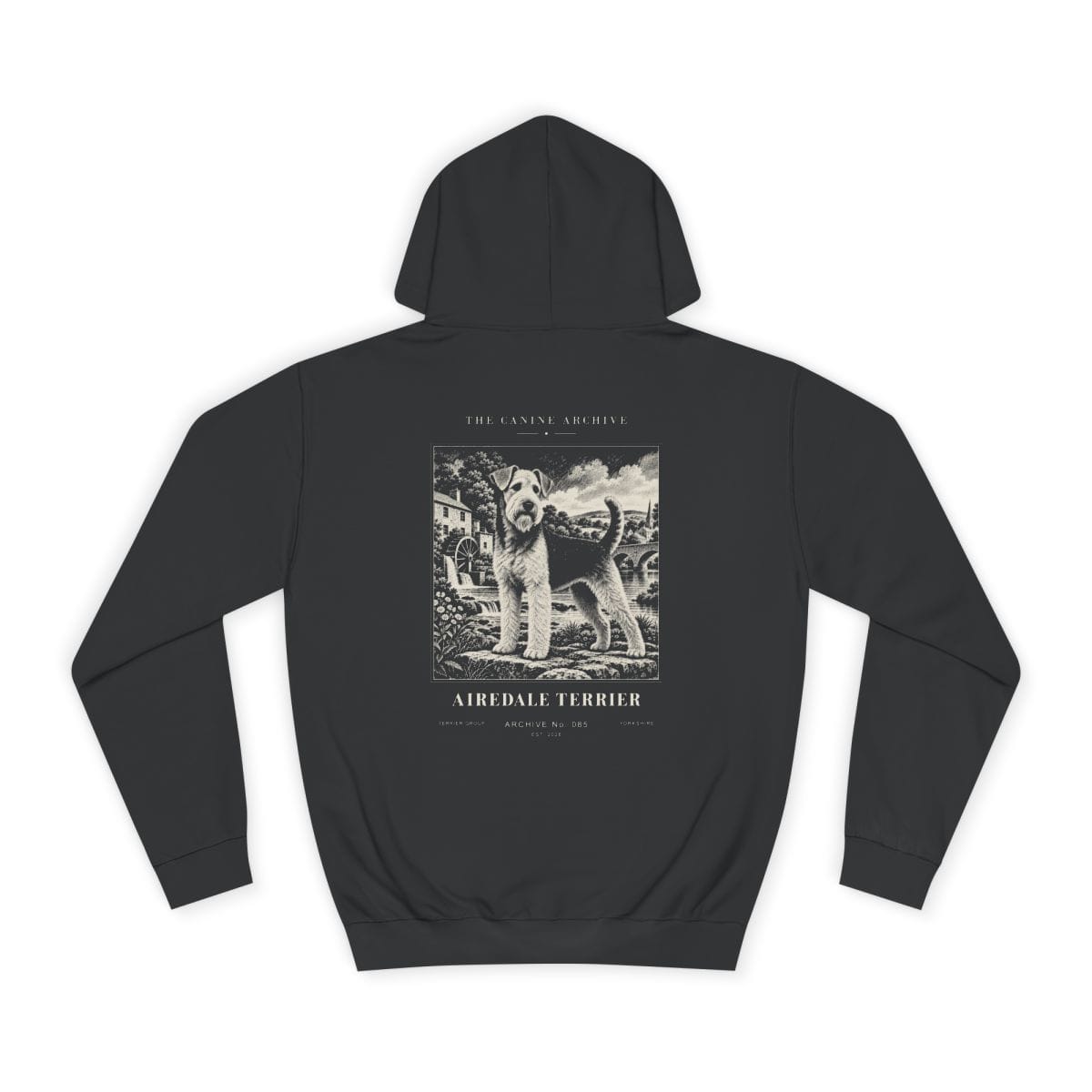 Airedale Terrier Hoodie in Jet Black