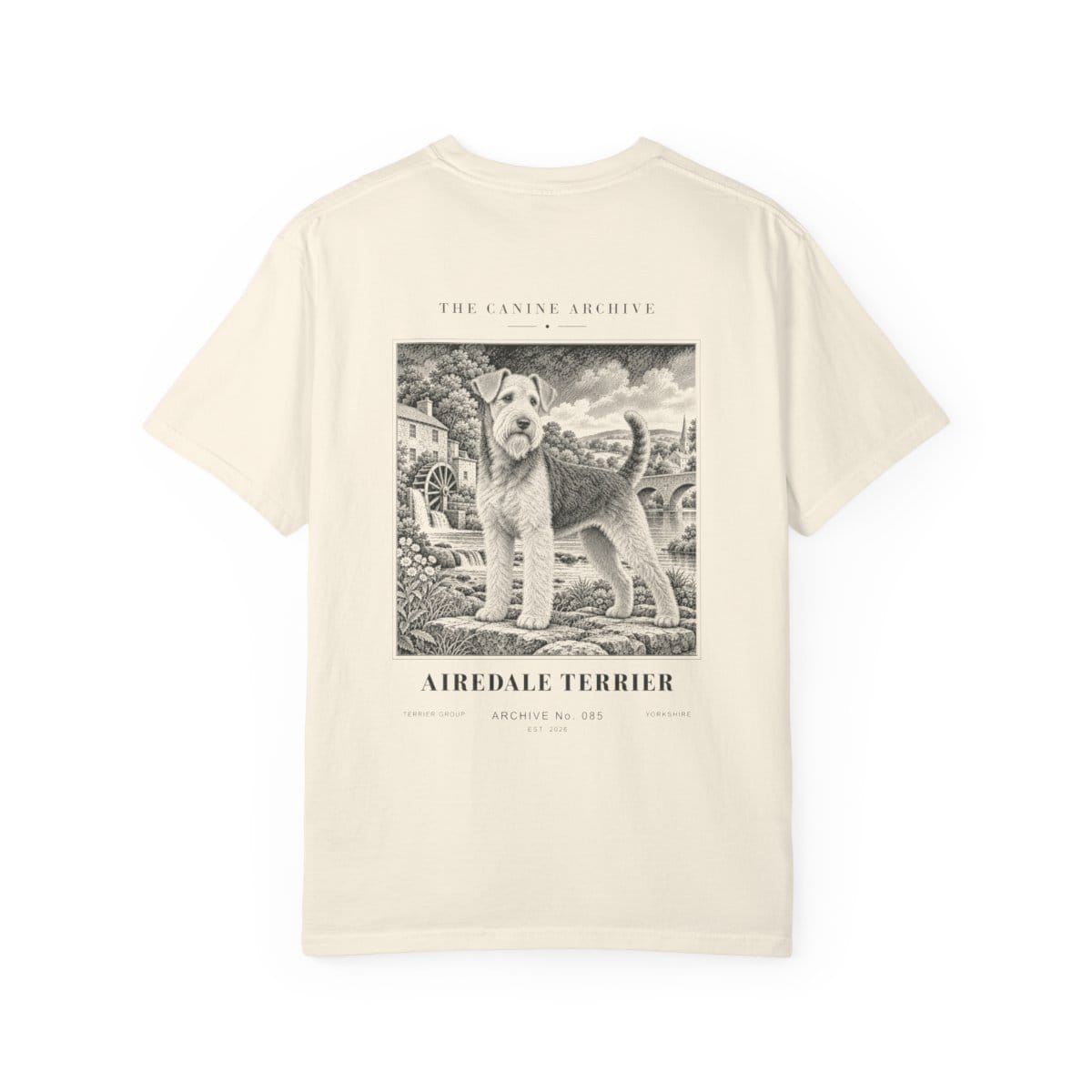 Airedale Terrier Tee in Ivory