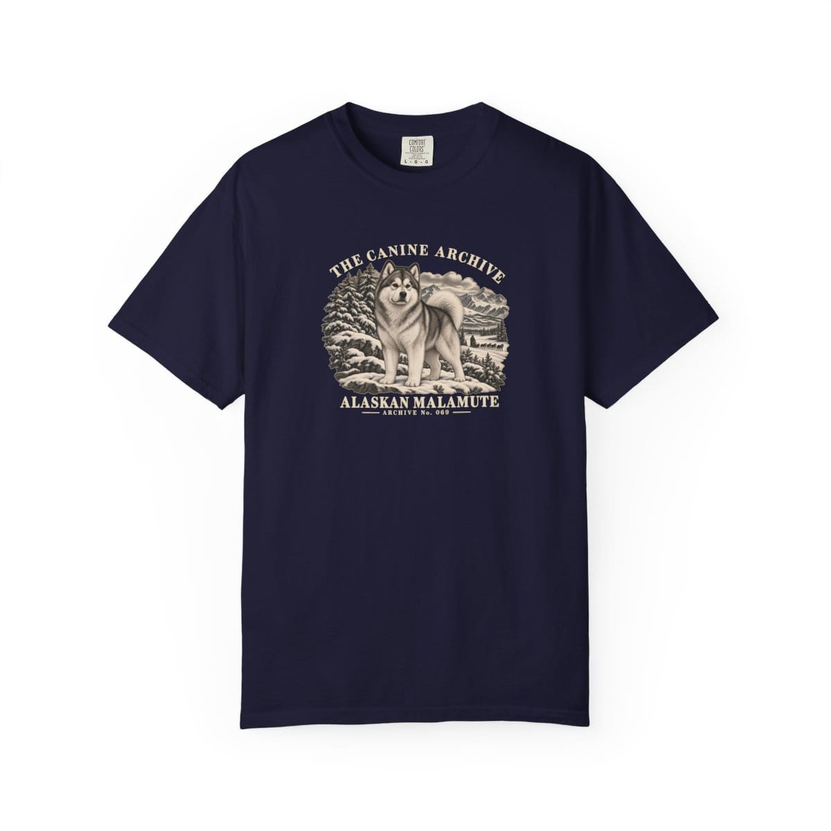 Alaskan Malamute Front Study Tee in True Navy
