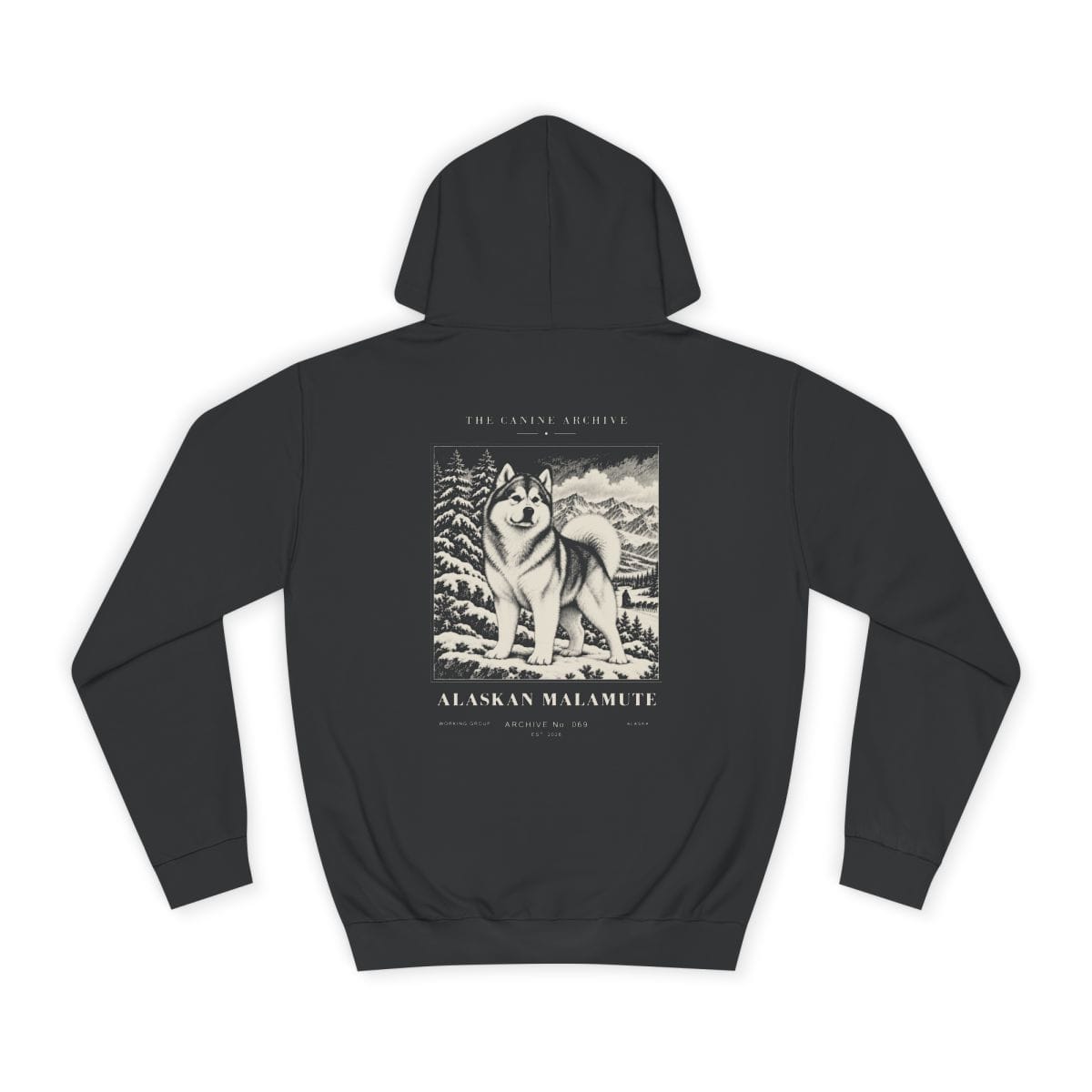 Alaskan Malamute Hoodie in Jet Black