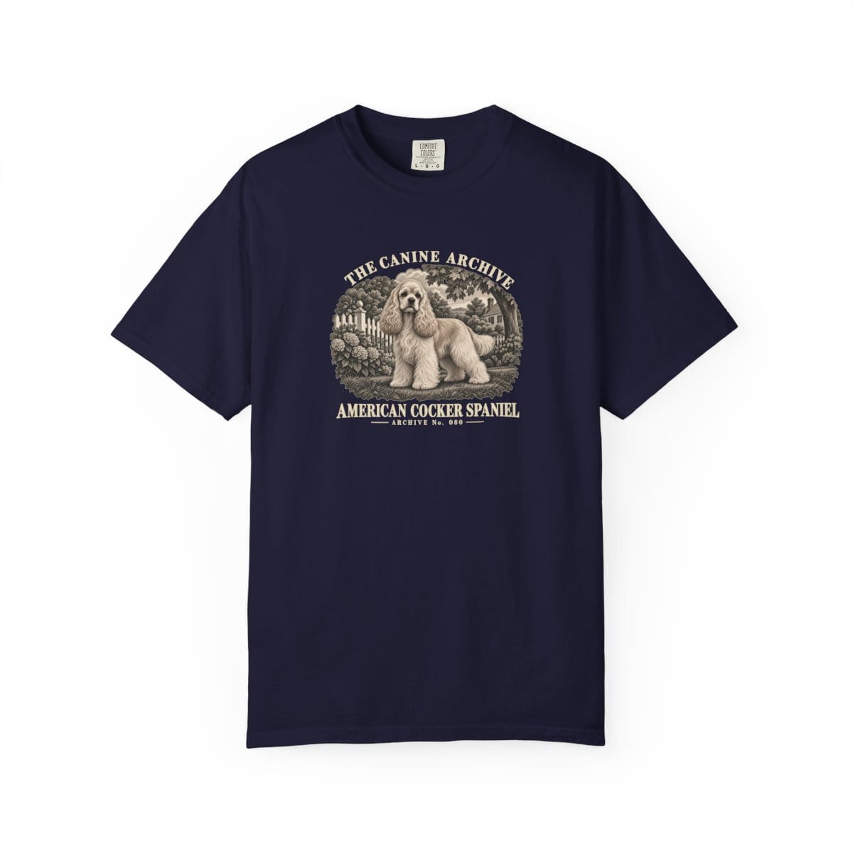 American Cocker Spaniel Front Study Tee in True Navy