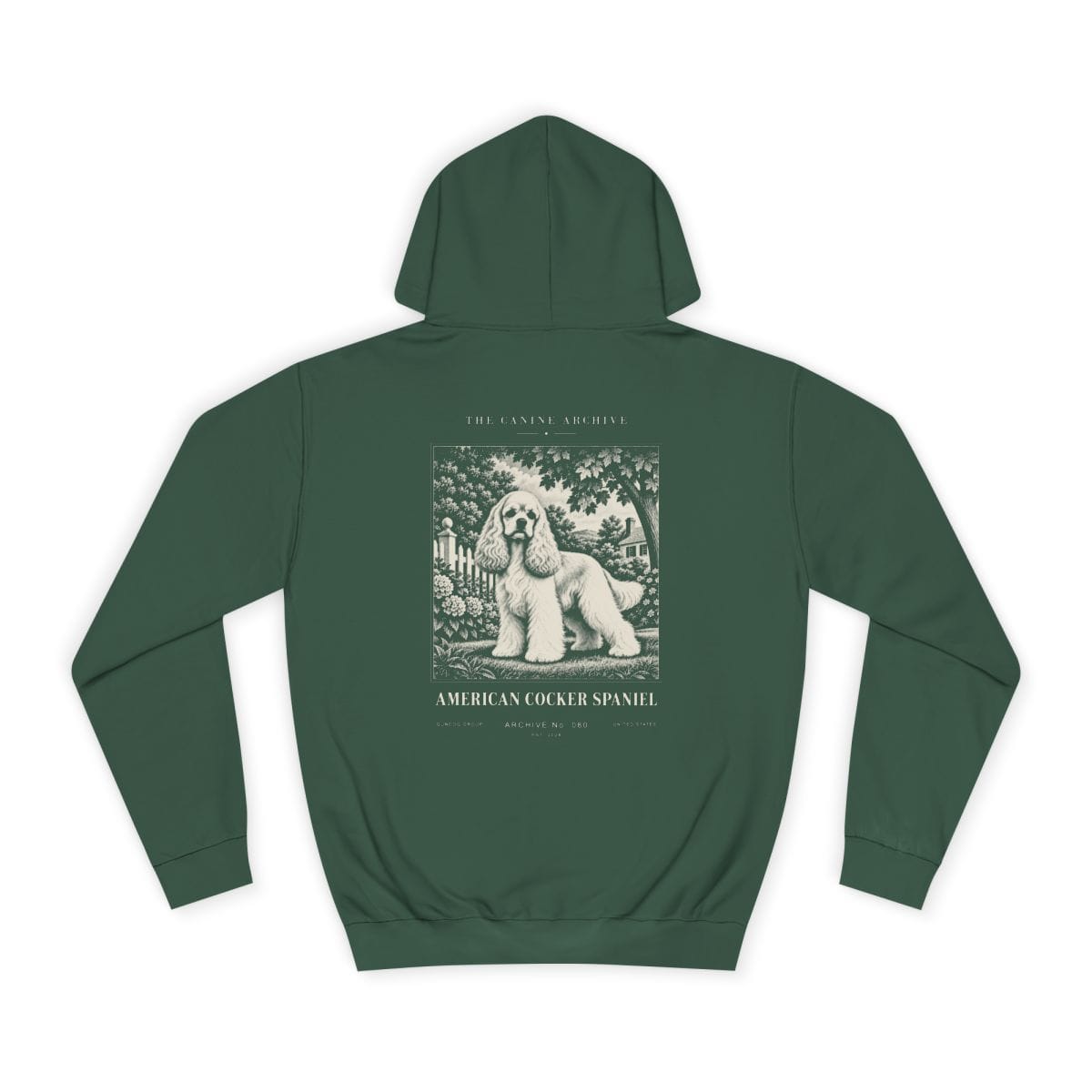 American Cocker Spaniel Hoodie in Bottle Green