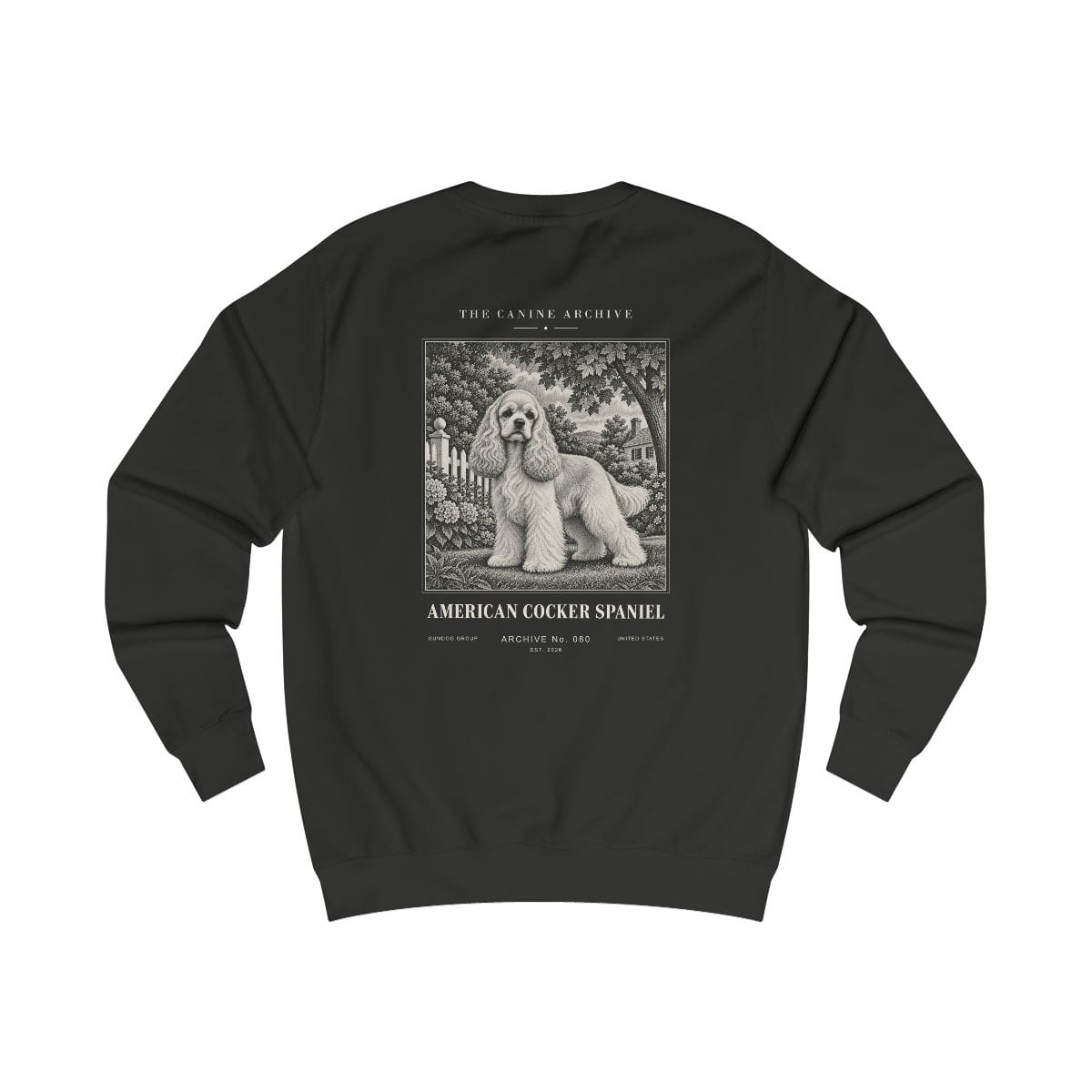 American Cocker Spaniel Sweatshirt in Jet Black