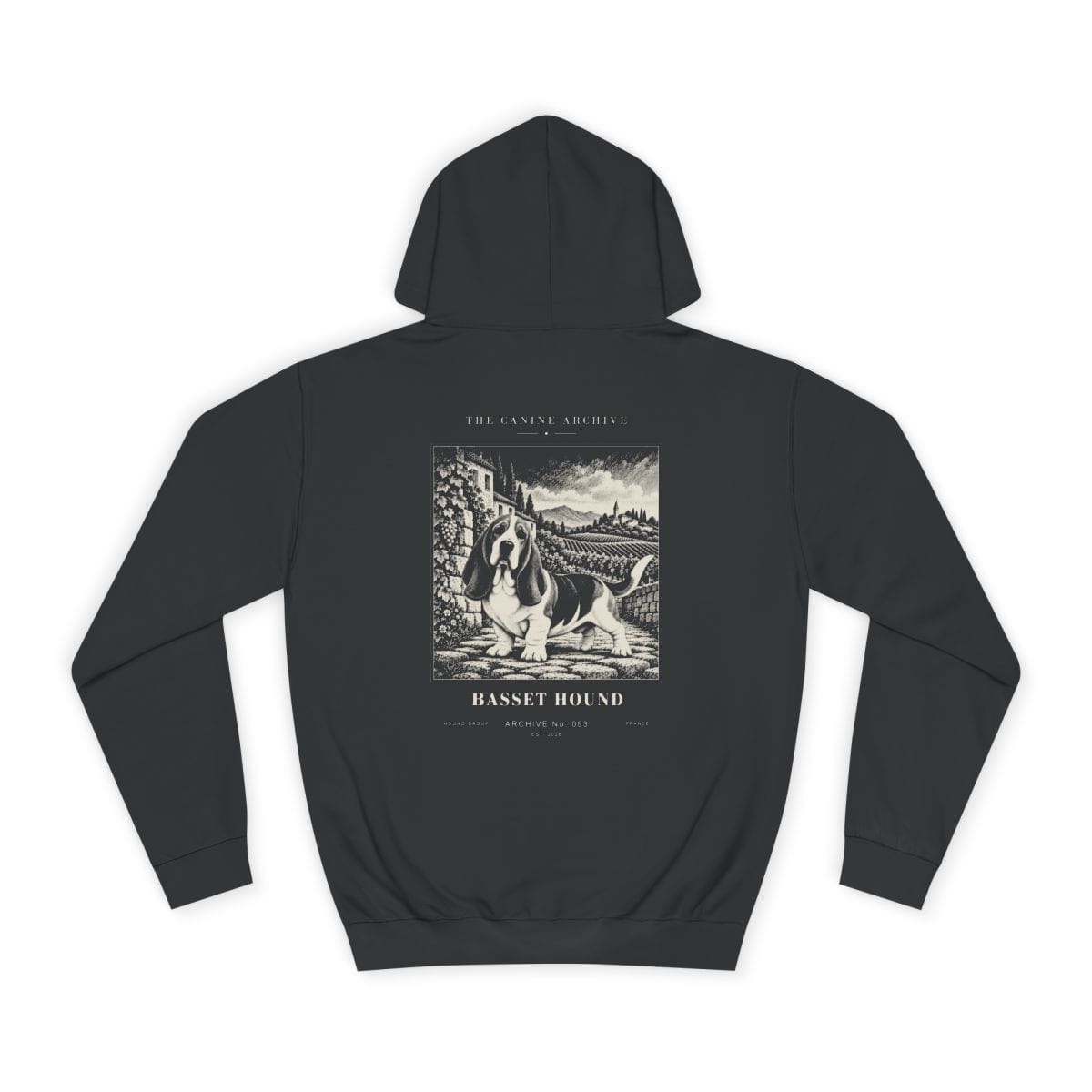 Basset Hound Hoodie in Jet Black