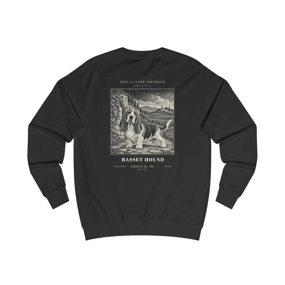 Basset Hound Sweatshirt in Jet Black