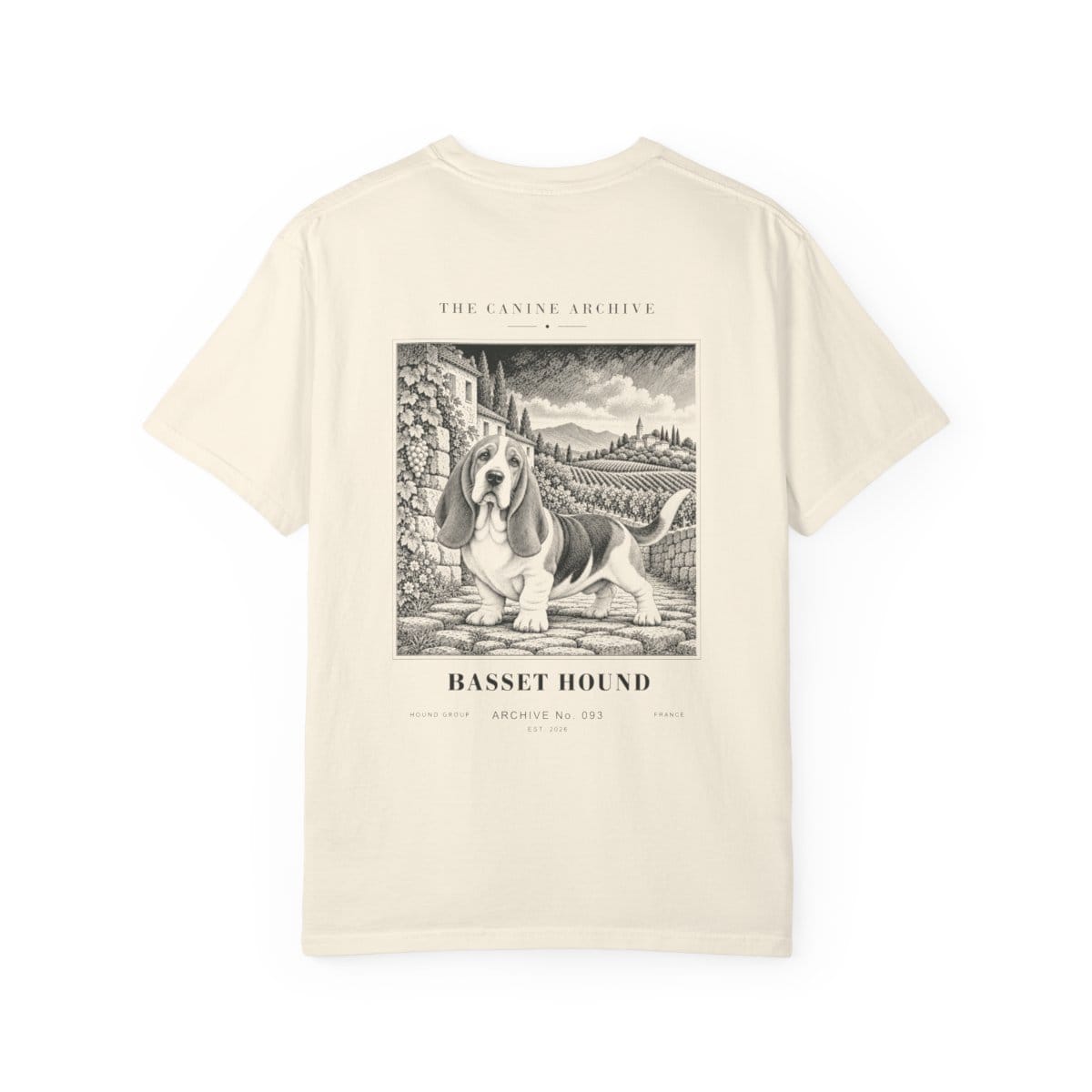 Basset Hound Tee in Ivory
