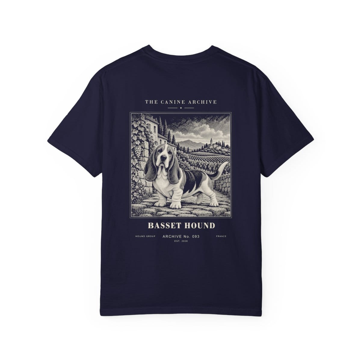 Basset Hound Tee in True Navy
