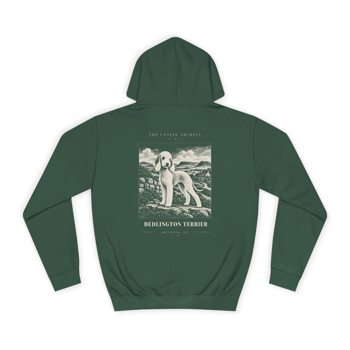 Bedlington Terrier Hoodie in Bottle Green