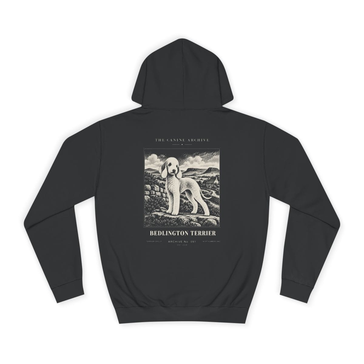 Bedlington Terrier Hoodie in Jet Black