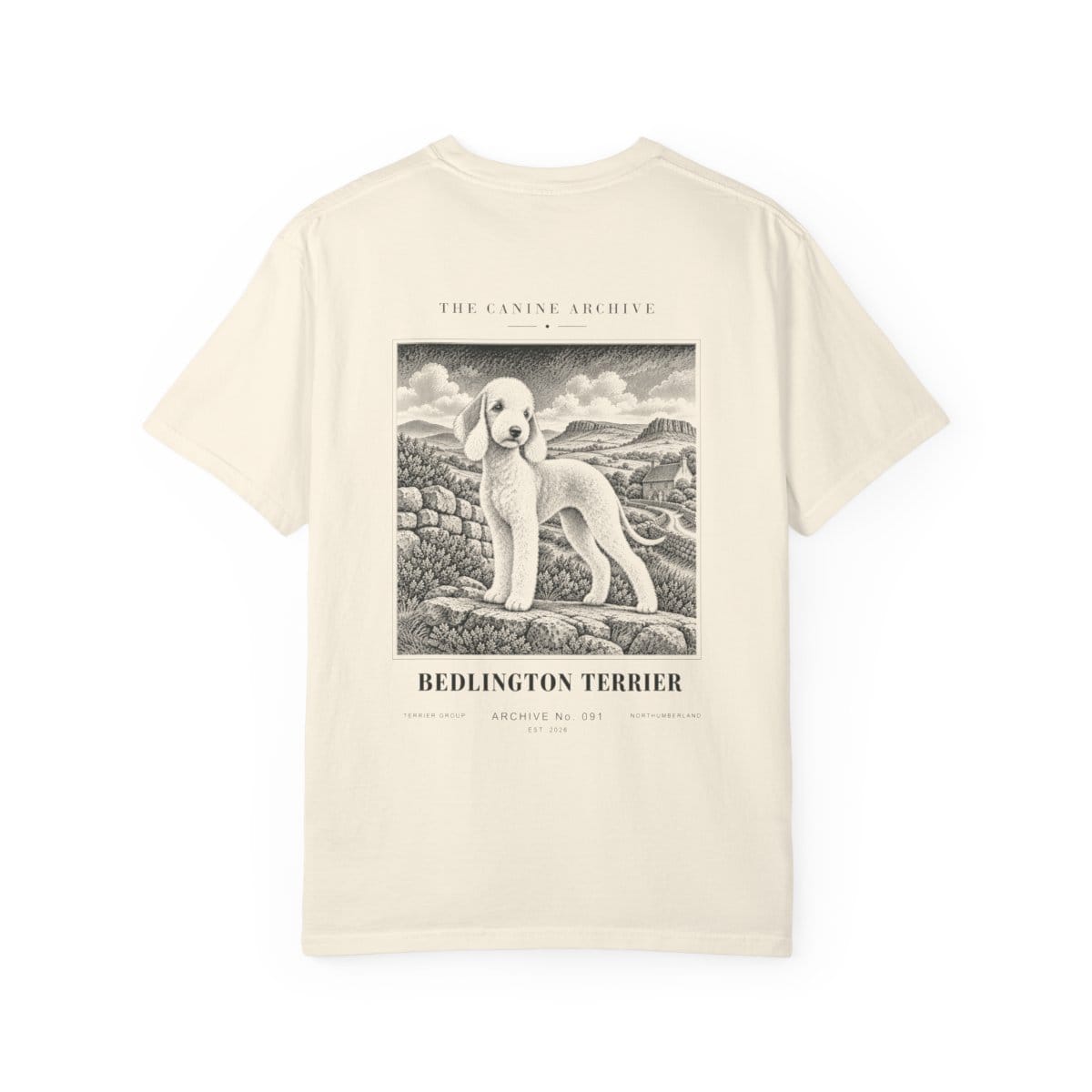 Bedlington Terrier Tee in Ivory