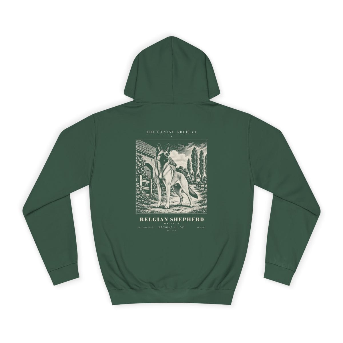 Belgian Shepherd Malinois Hoodie in Bottle Green