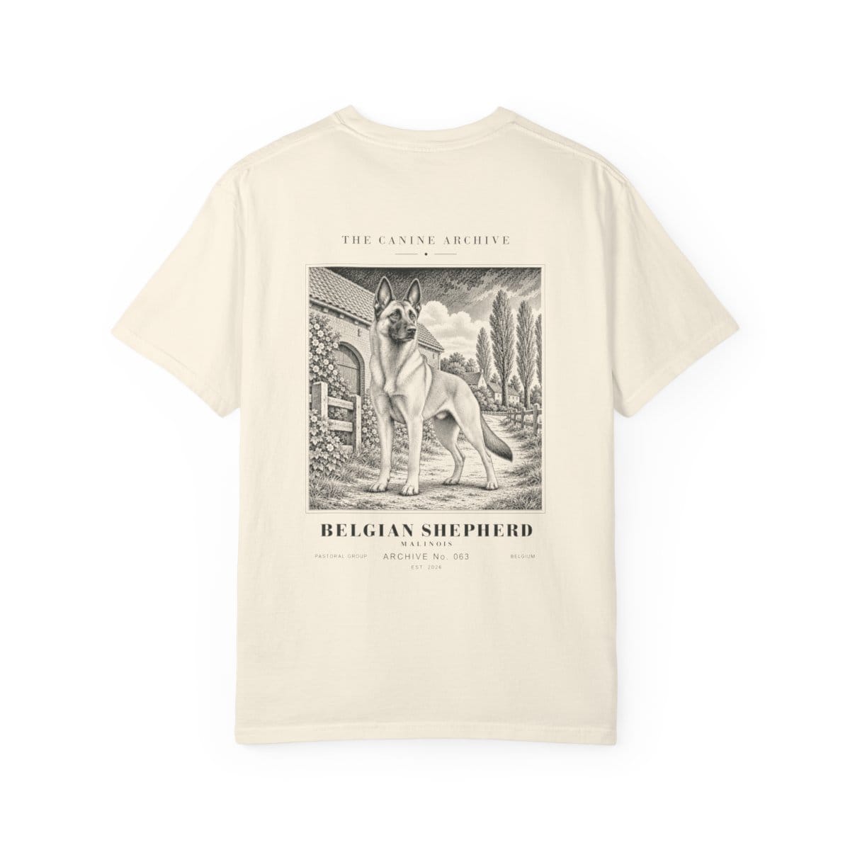 Belgian Shepherd Malinois Tee in Ivory