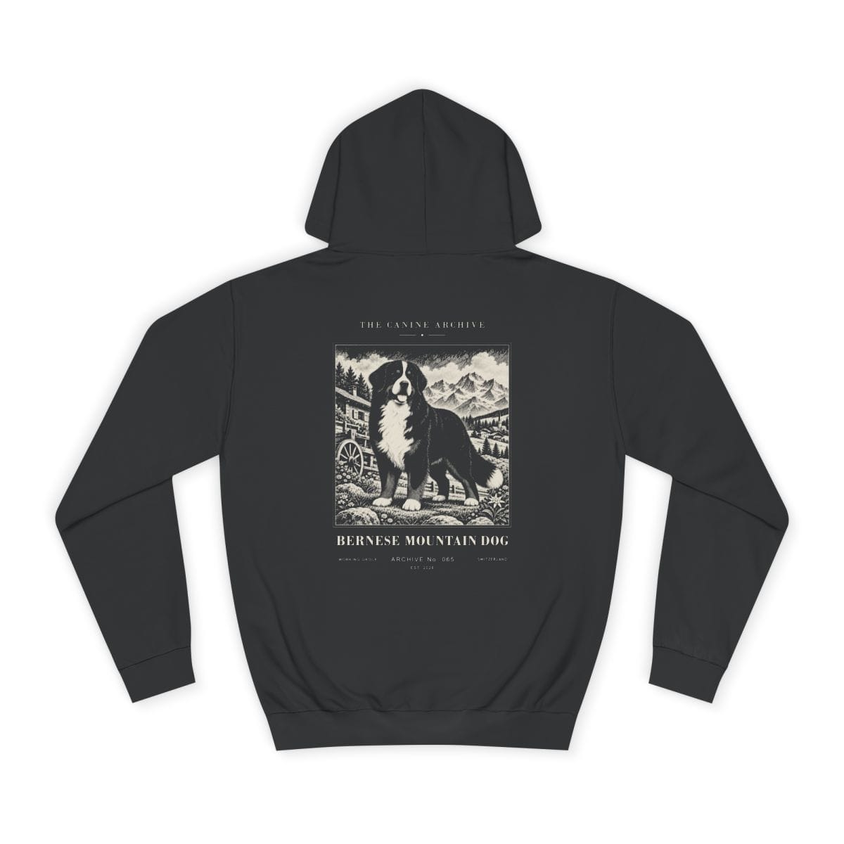 Bernese Mountain Dog Hoodie in Jet Black