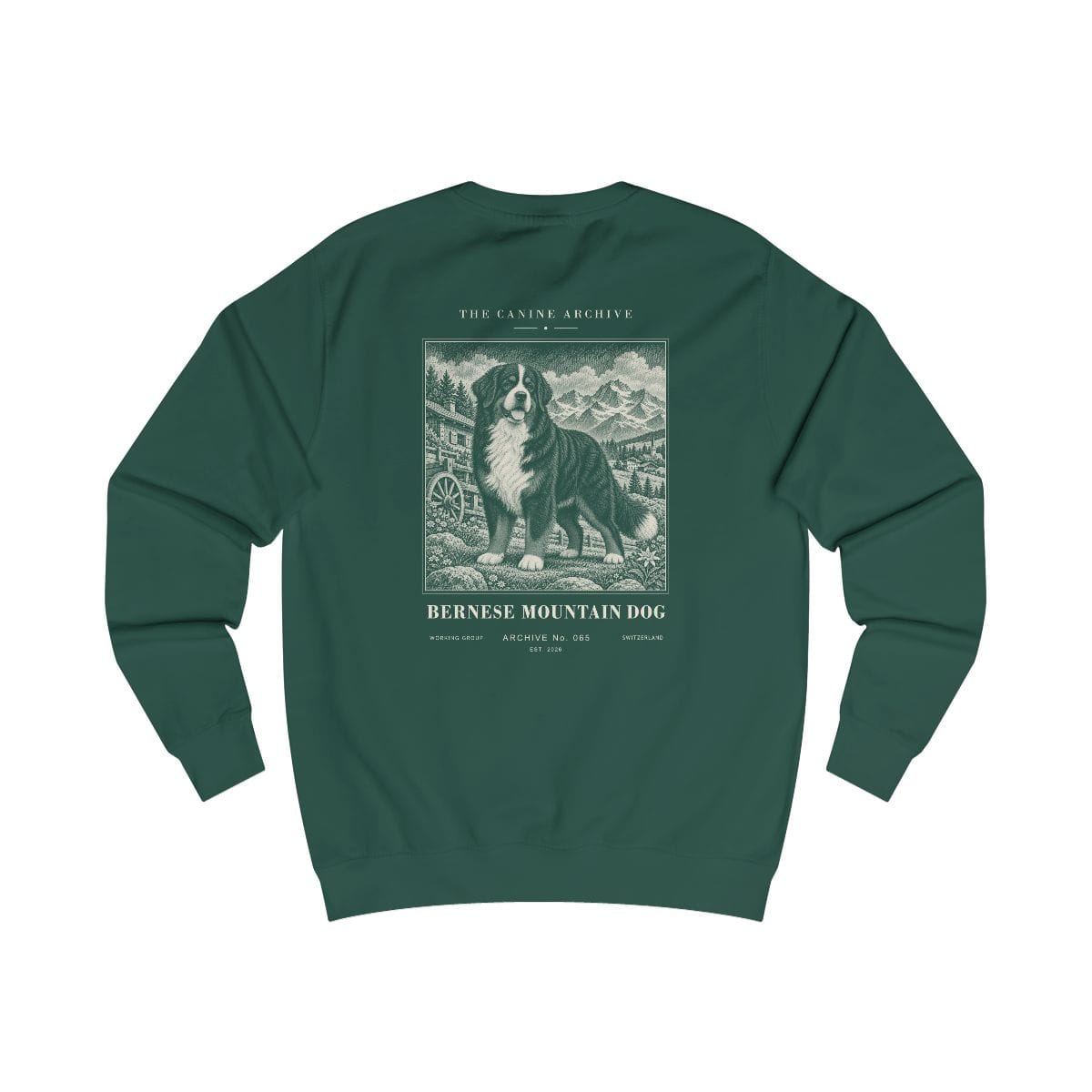Bernese Mountain Dog Sweatshirt in Bottle Green
