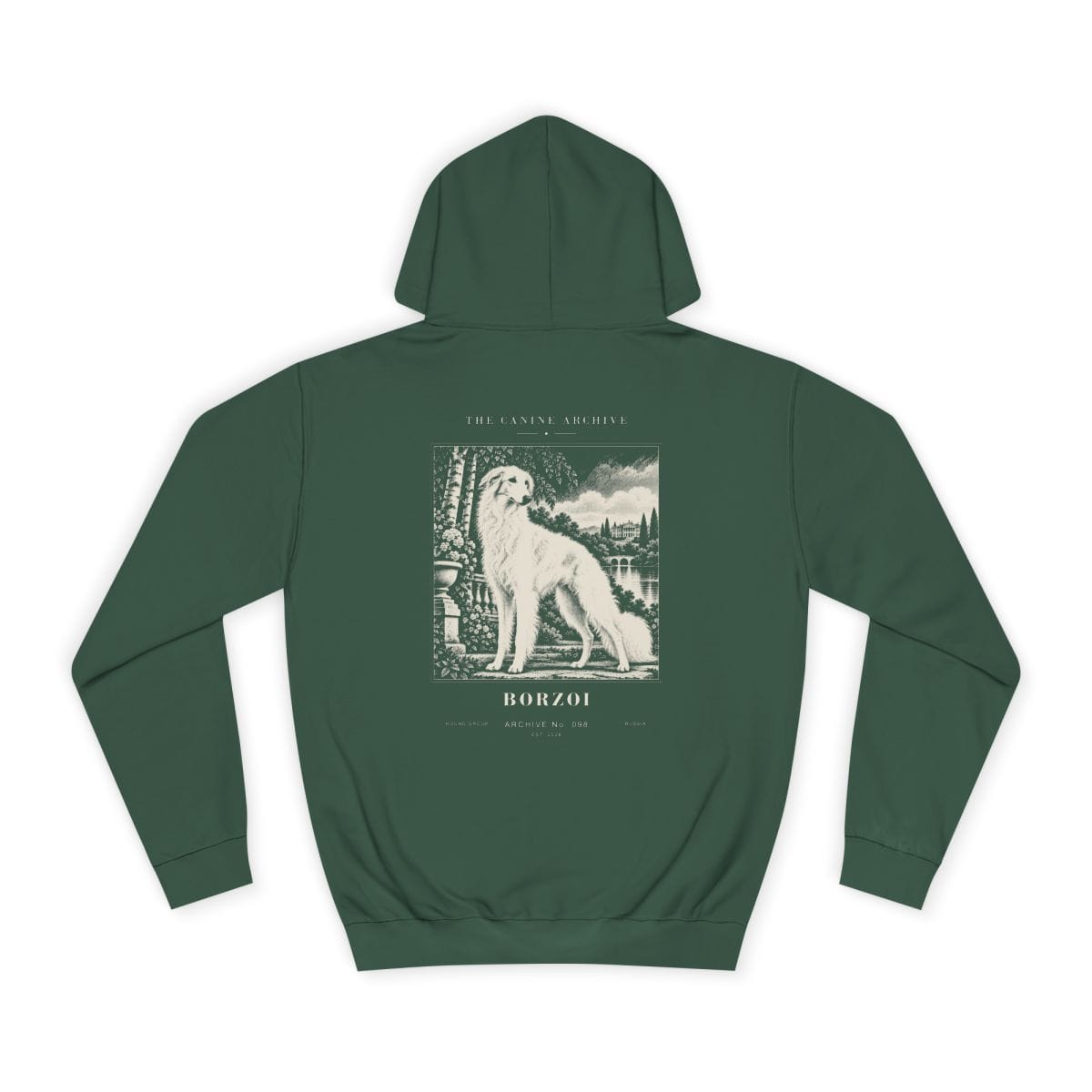 Borzoi Hoodie in Bottle Green