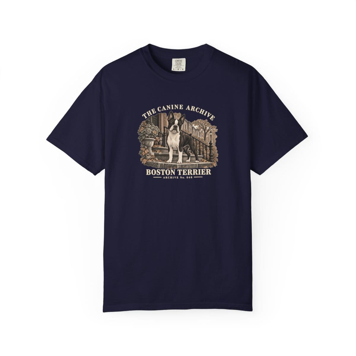 Boston Terrier Front Study Tee in True Navy