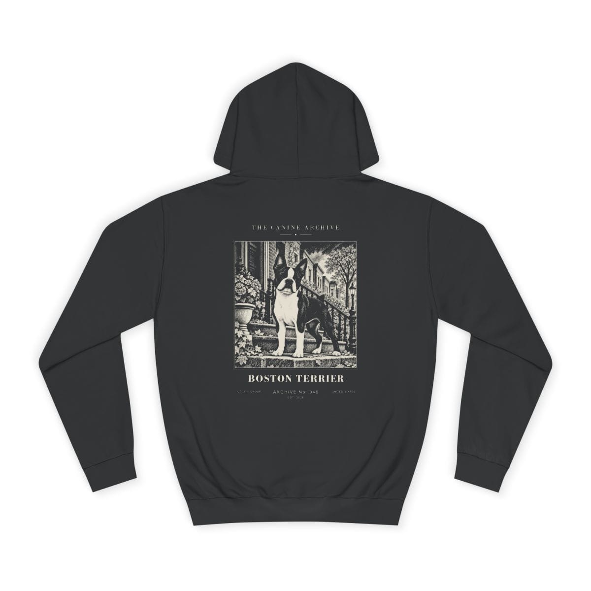 Boston Terrier Hoodie in Jet Black