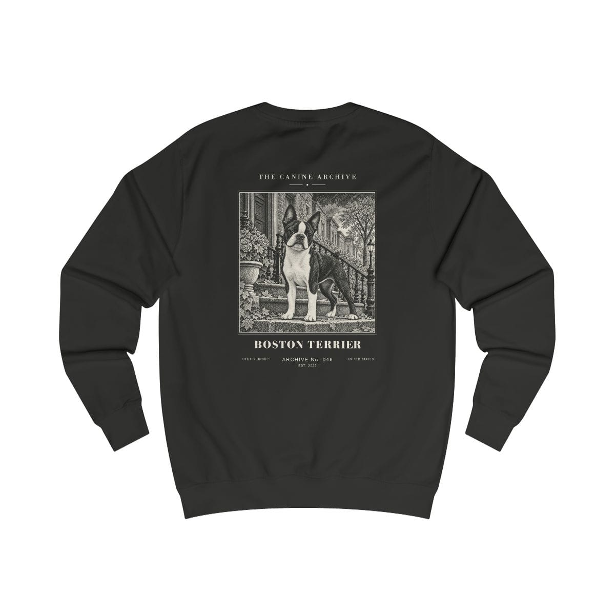 Boston Terrier Sweatshirt in Jet Black