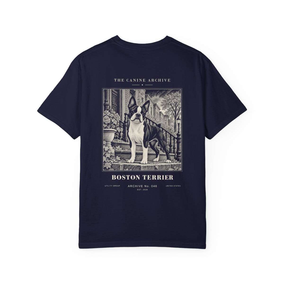 Boston Terrier Tee in True Navy