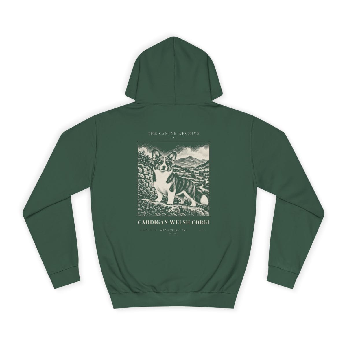 Cardigan Welsh Corgi Hoodie in Bottle Green