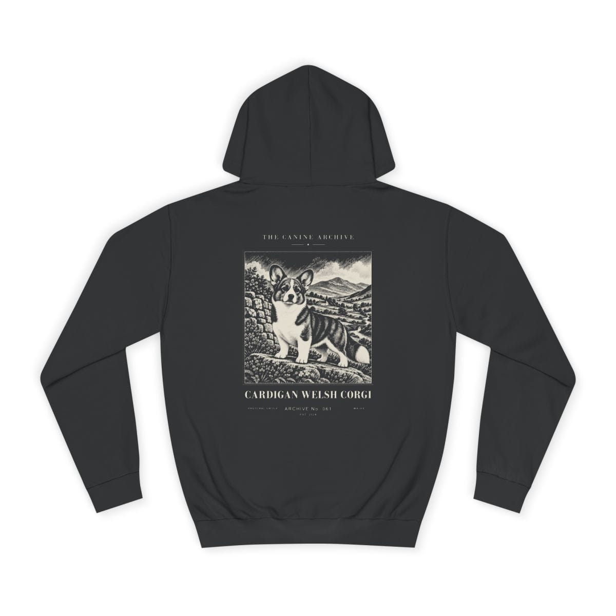 Cardigan Welsh Corgi Hoodie in Jet Black