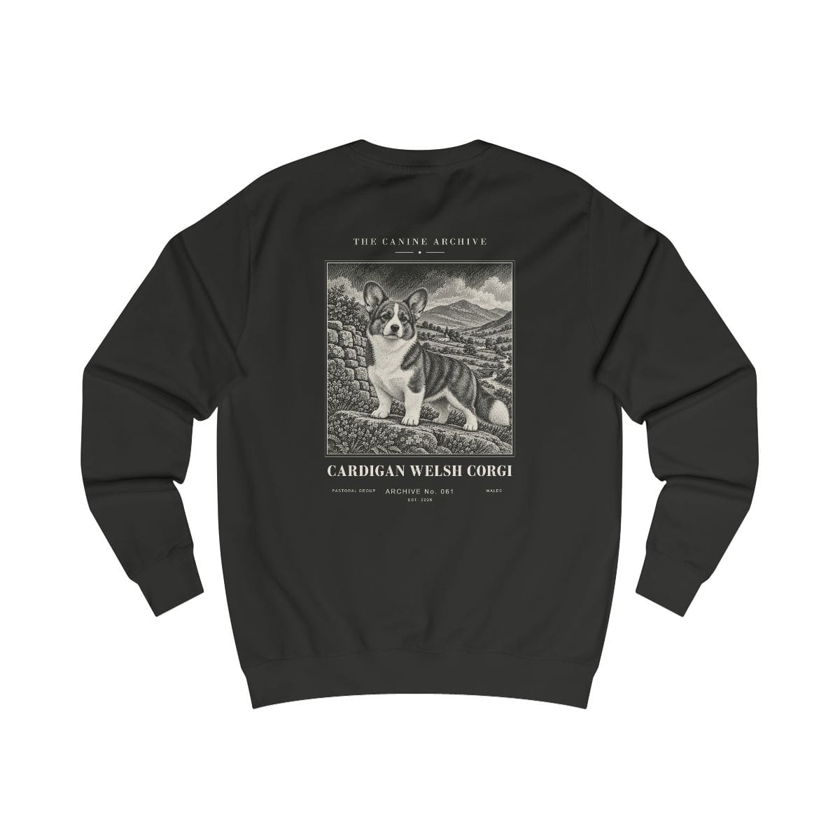 Cardigan Welsh Corgi Sweatshirt in Jet Black