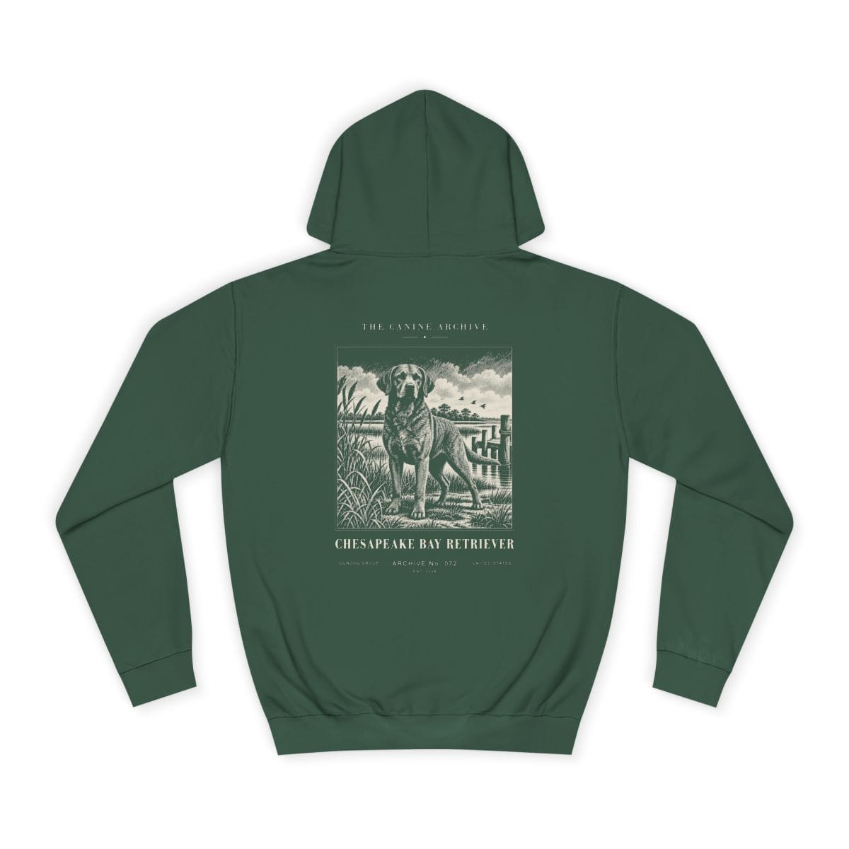 Chesapeake Bay Retriever Hoodie in Bottle Green
