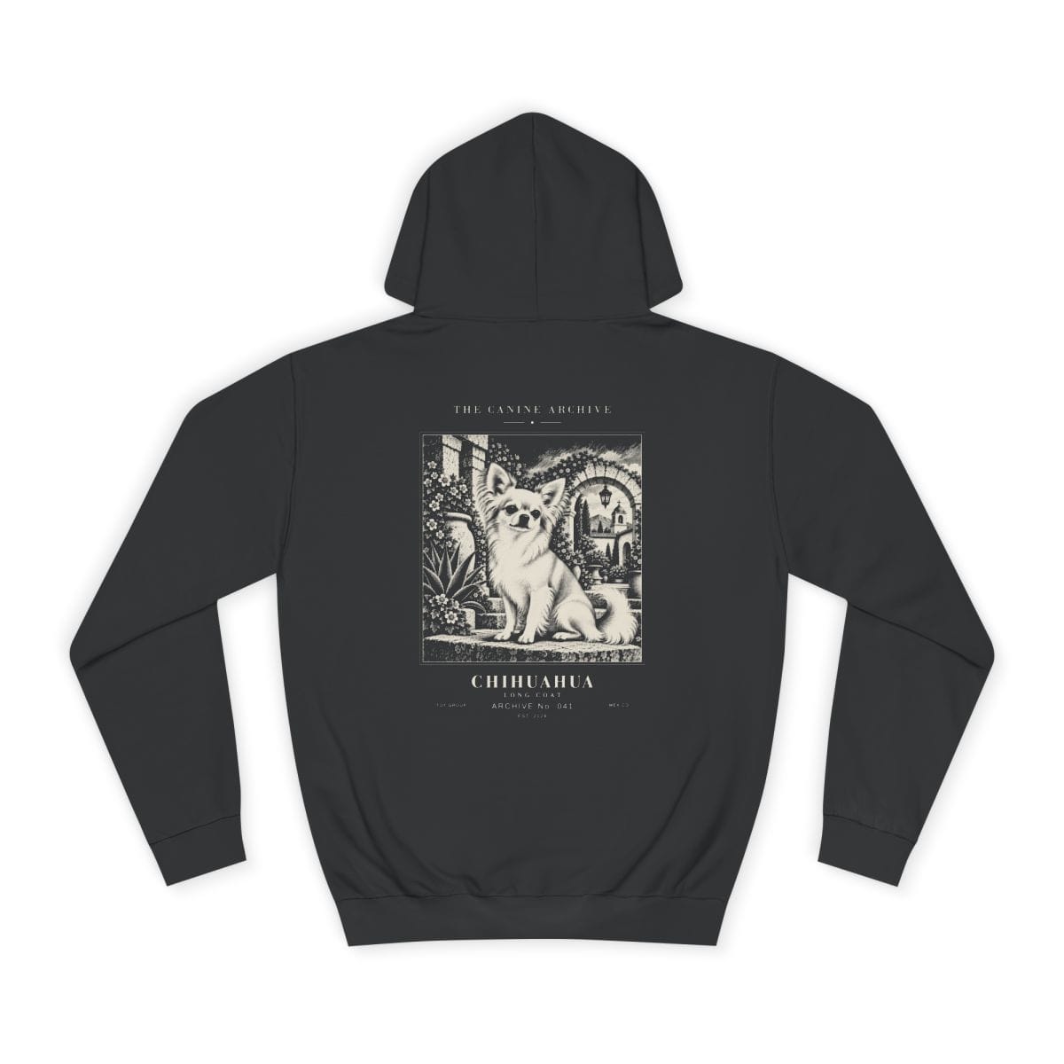Chihuahua Long Coat Hoodie in Jet Black