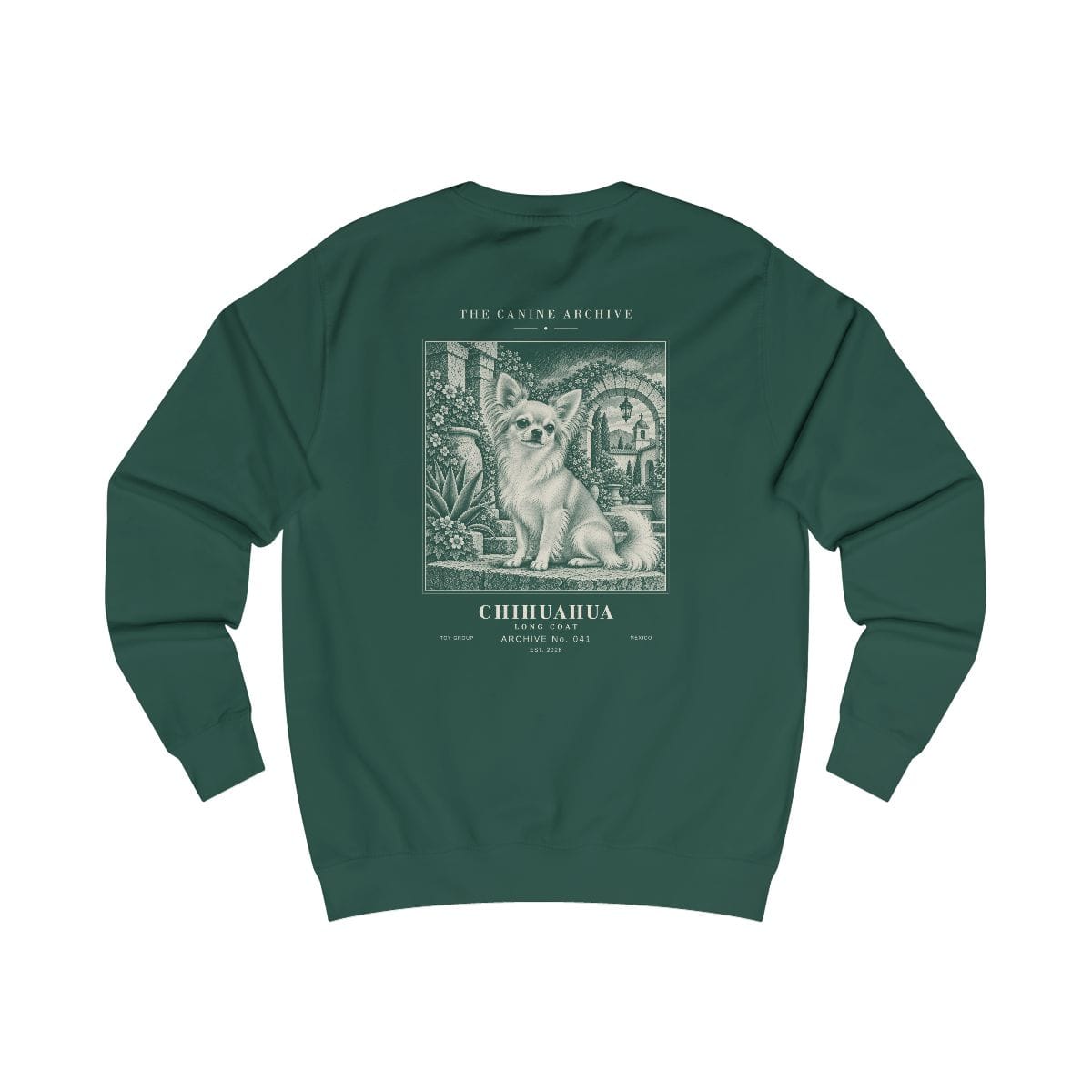 Chihuahua Long Coat Sweatshirt in Bottle Green