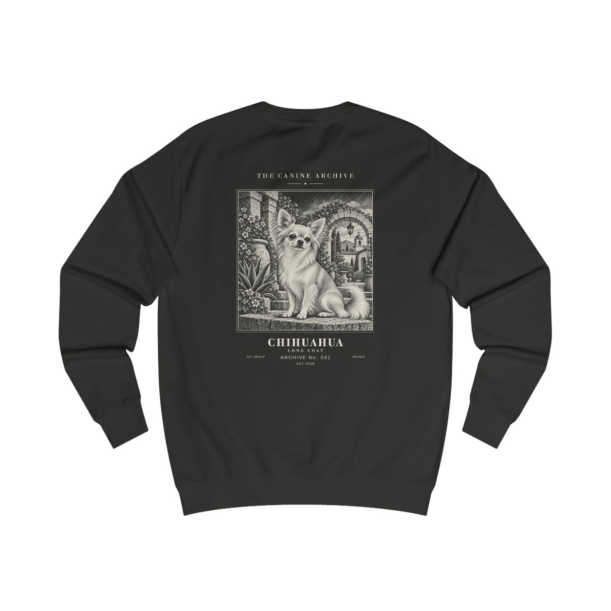 Chihuahua Long Coat Sweatshirt in Jet Black