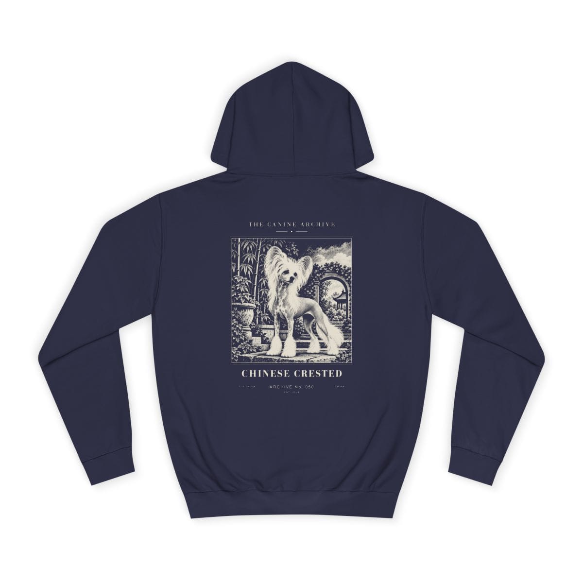 Chinese Crested Hoodie in Oxford Navy