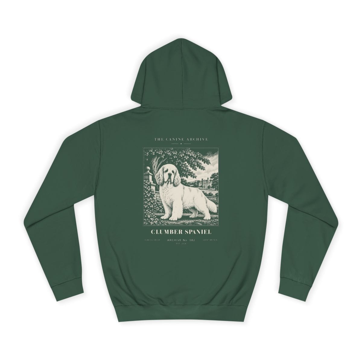 Clumber Spaniel Hoodie in Bottle Green