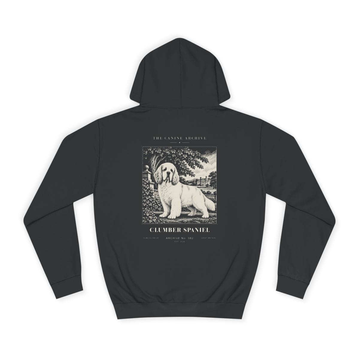 Clumber Spaniel Hoodie in Jet Black
