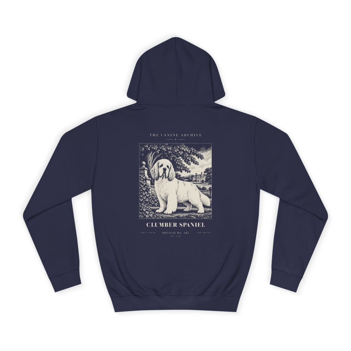 Clumber Spaniel Hoodie in Oxford Navy