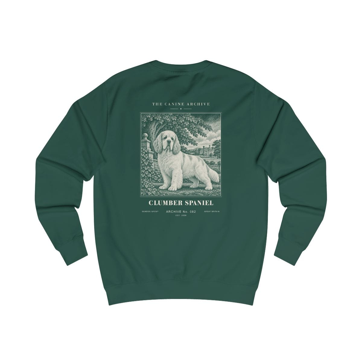 Clumber Spaniel Sweatshirt in Bottle Green