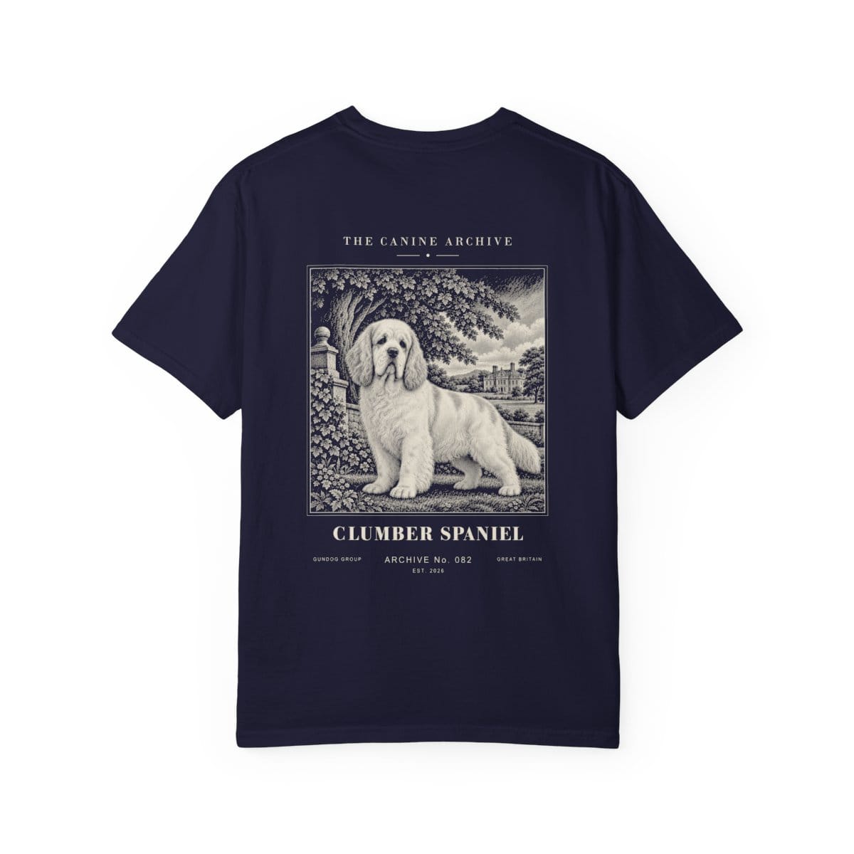 Clumber Spaniel Tee in True Navy