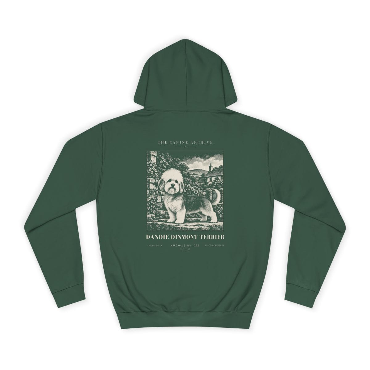 Dandie Dinmont Terrier Hoodie in Bottle Green