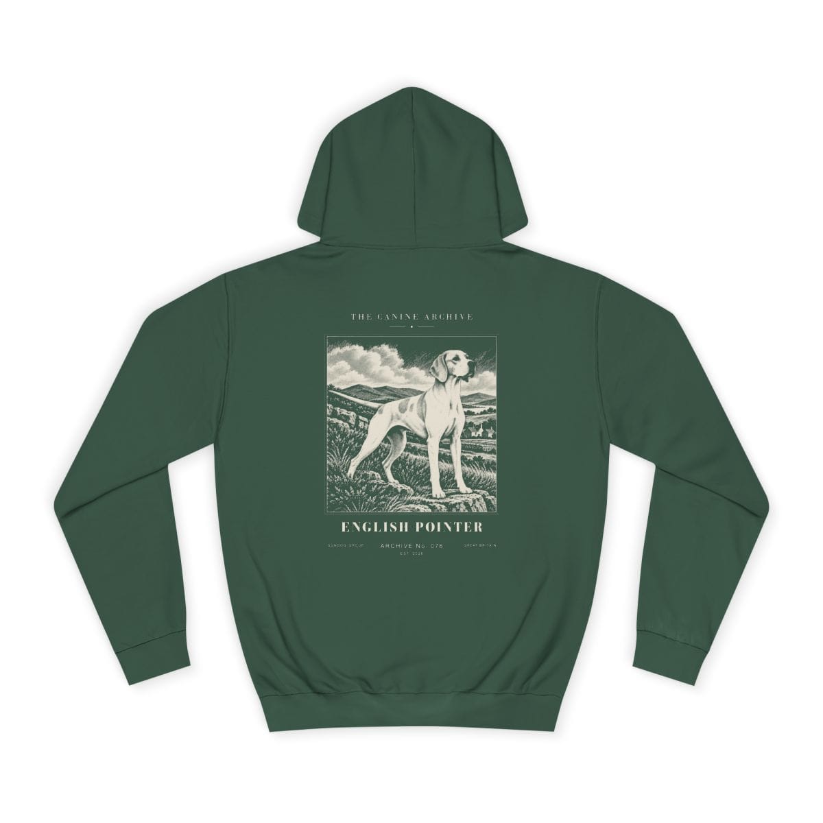 English Pointer Hoodie in Bottle Green
