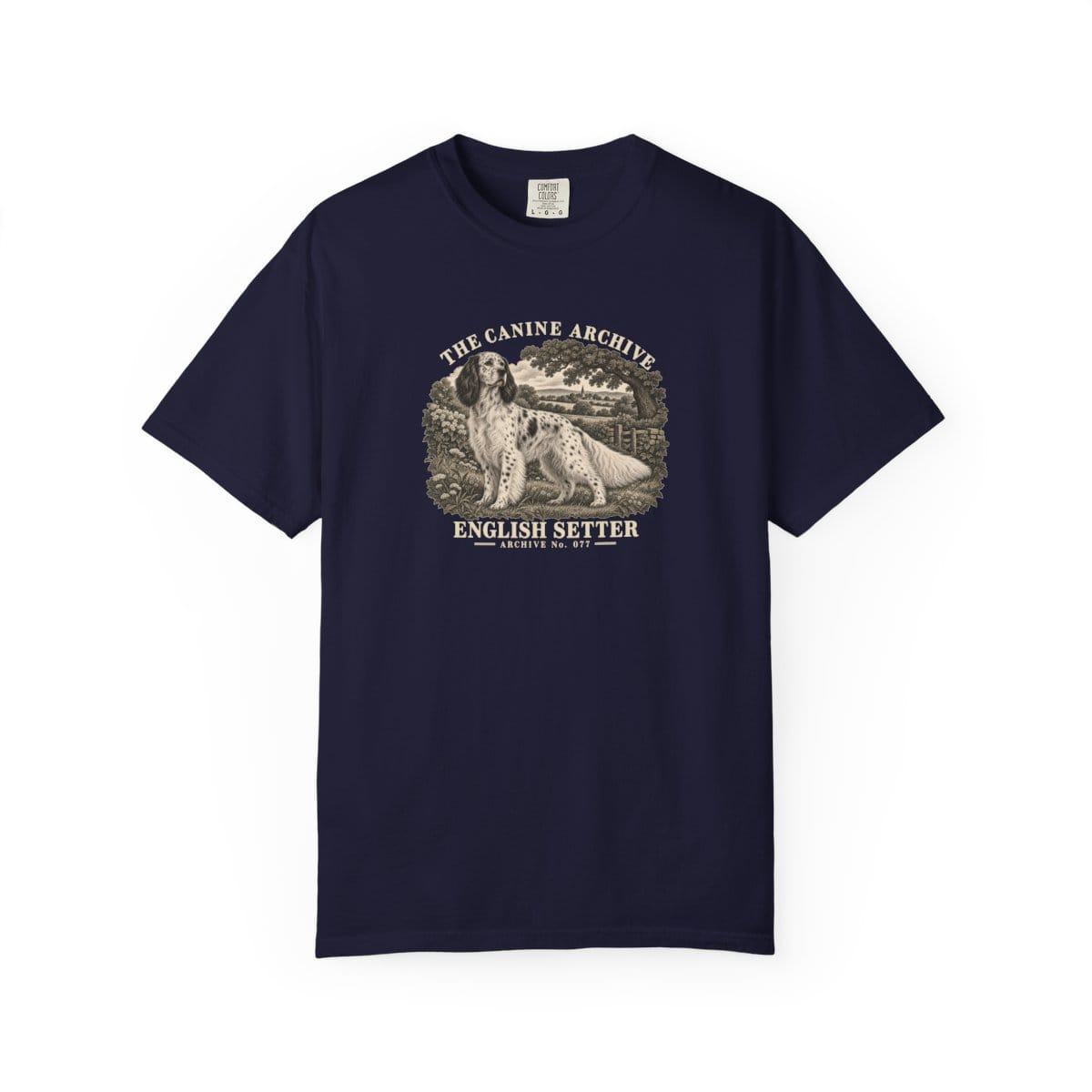 English Setter Front Study Tee in True Navy