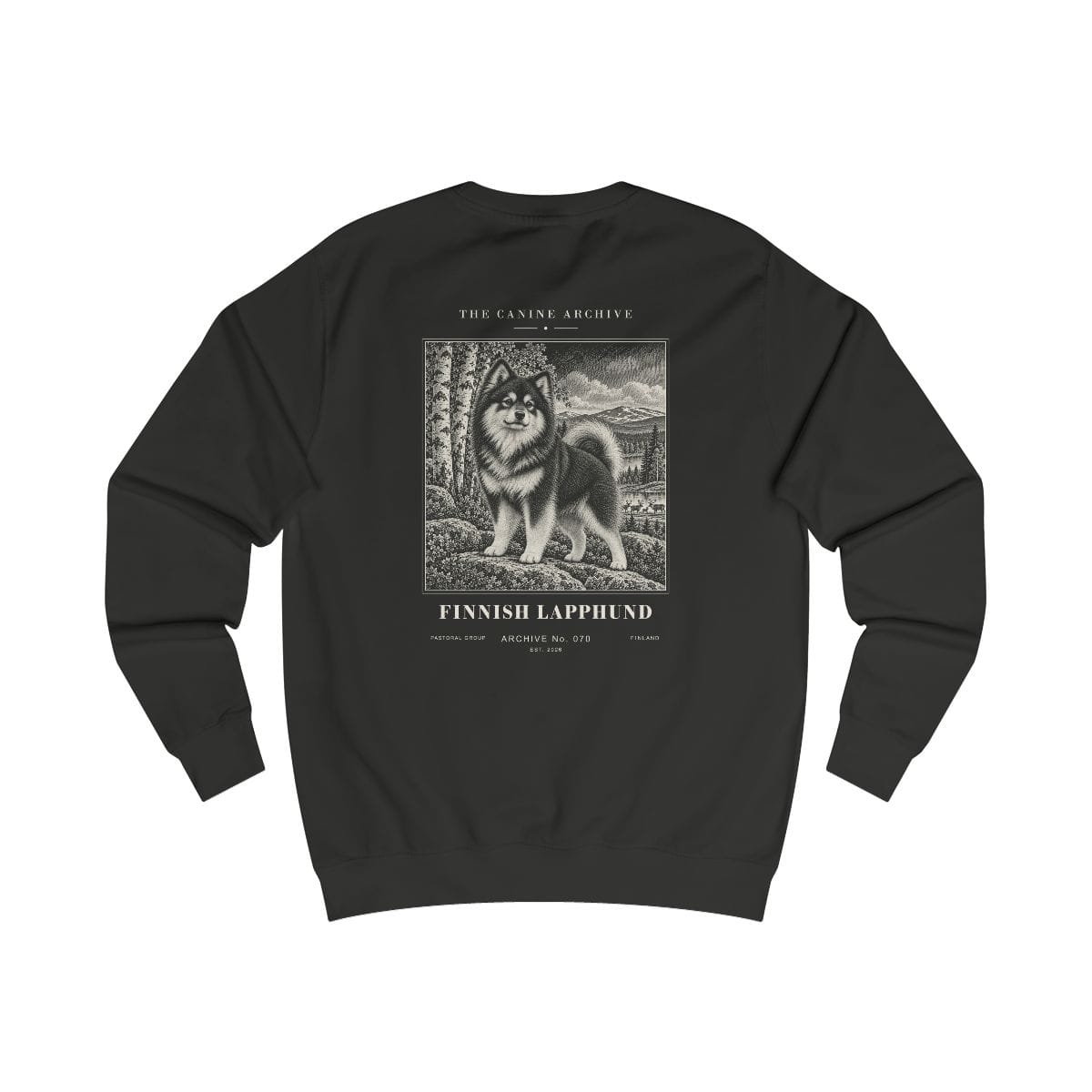 Finnish Lapphund Sweatshirt in Jet Black