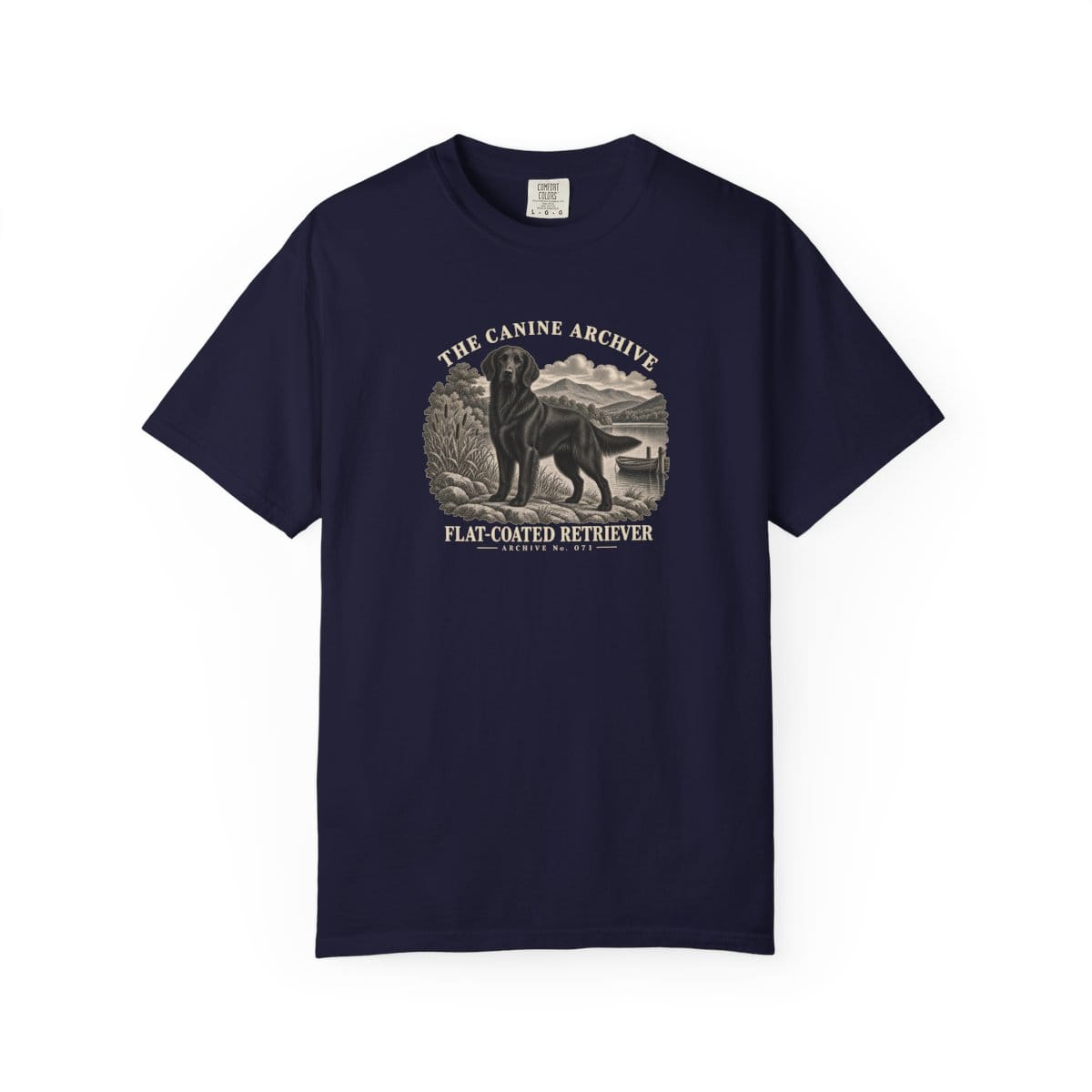 Flat-Coated Retriever Front Study Tee in True Navy