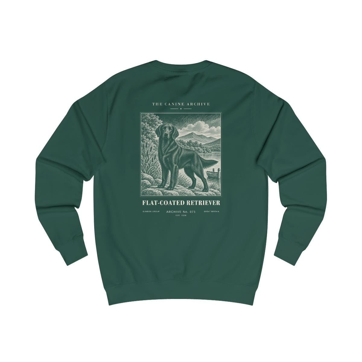 Flat-Coated Retriever Sweatshirt in Bottle Green