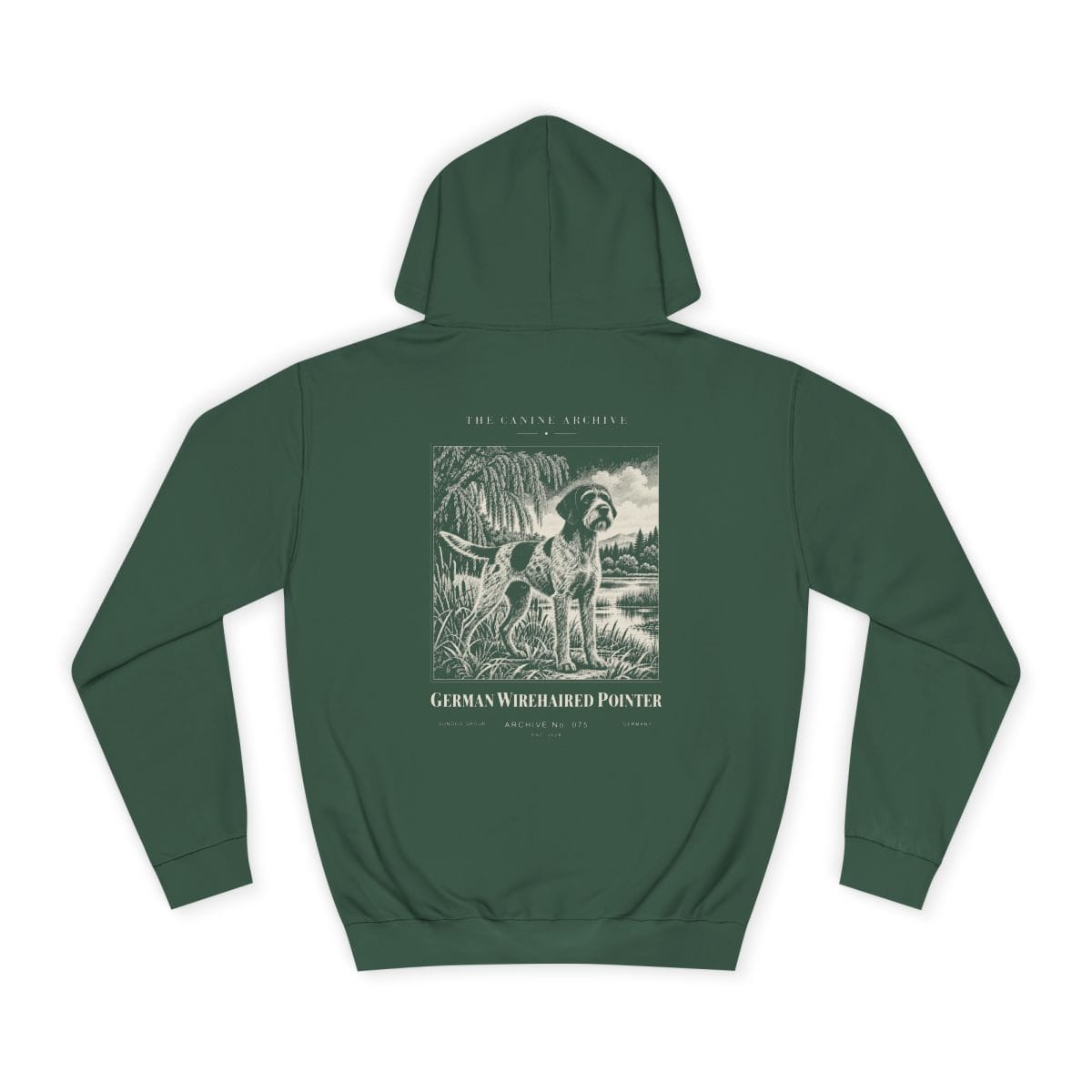 German Wirehaired Pointer Hoodie in Bottle Green