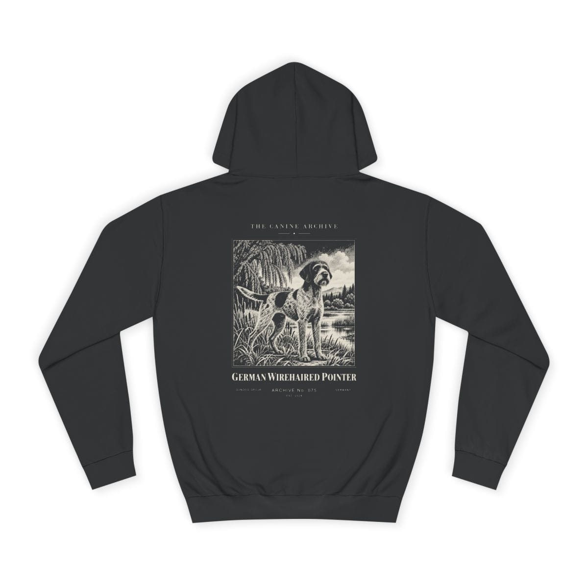 German Wirehaired Pointer Hoodie in Jet Black